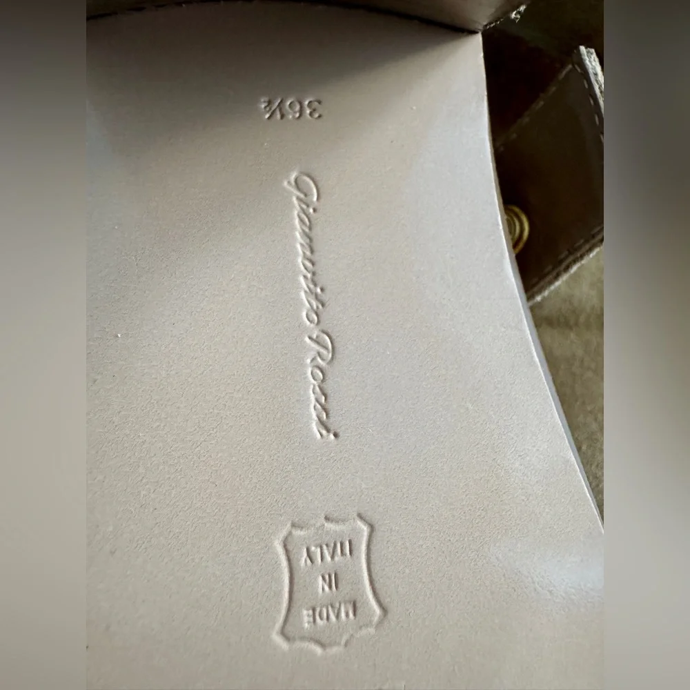 Gianvito Rossi *NEW* Suede Buckle Leather Booties- Size 36.5/ US 6.5 - Picture 8 of 12